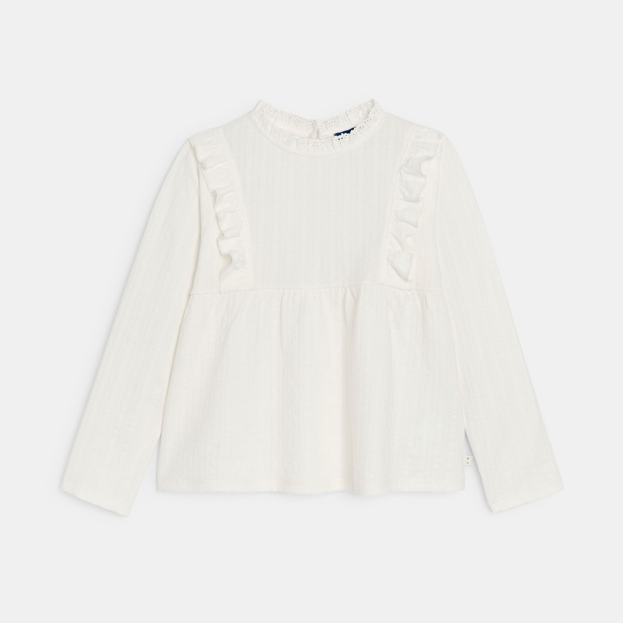 Áo blouse trắng bèo cổ điệu đà